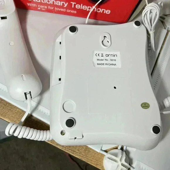 Ornin S016+ Big Button Corded Stationary Telephone W/ Speaker For Seniors White - Picture 4 of 5